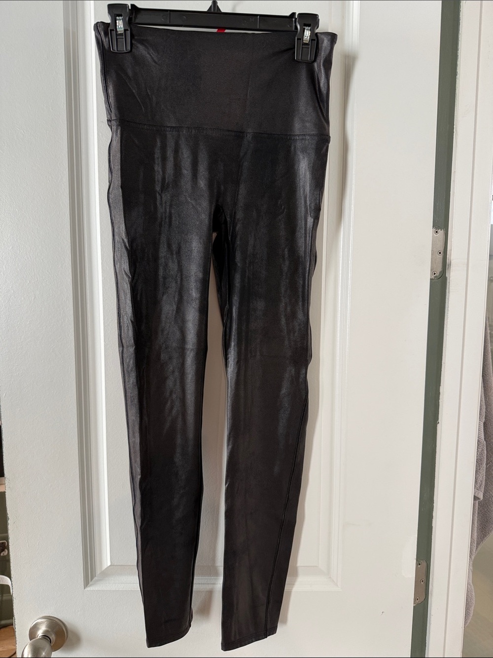 SPANX Black Faux-Leather Leggings